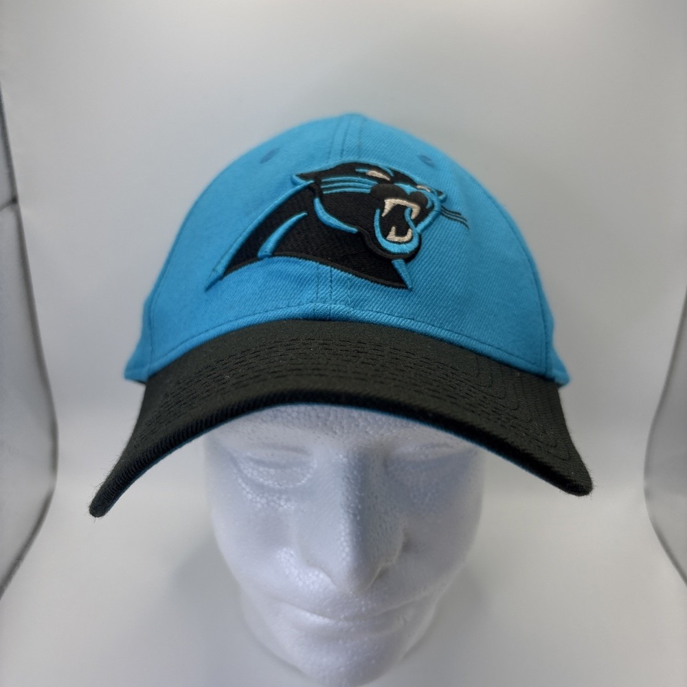 Carolina Panthers New Era 39Thirty Size L/XL Fitted Hat Cap Blue/Black